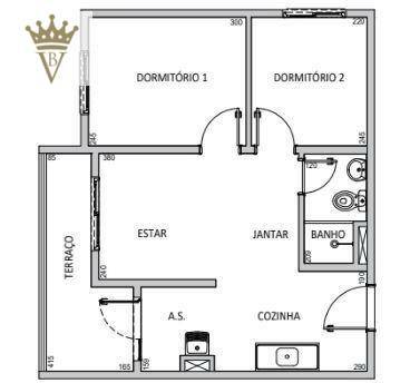 Apartamento à venda com 2 quartos, 42m² - Foto 2