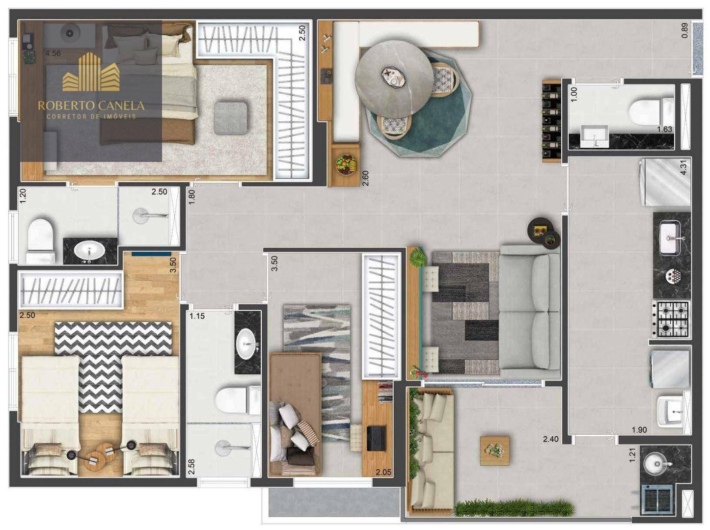 Apartamento à venda com 3 quartos, 82m² - Foto 3