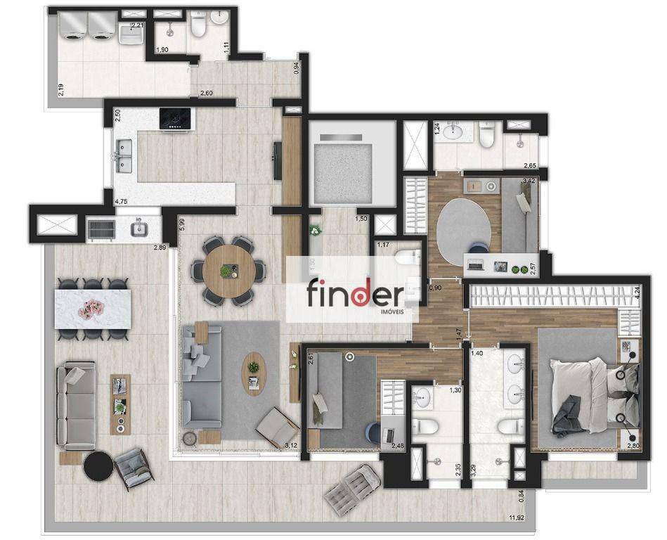 Apartamento à venda com 3 quartos, 153m² - Foto 32