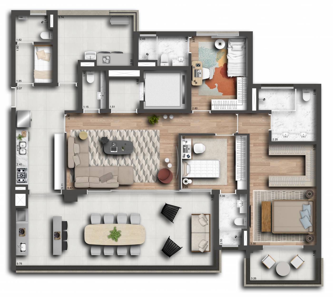 Apartamento à venda com 3 quartos, 173m² - Foto 10