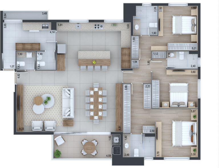 Apartamento à venda com 3 quartos, 150m² - Foto 40