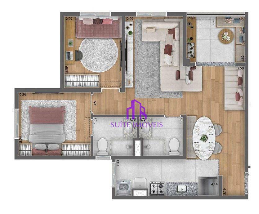 Apartamento à venda com 3 quartos, 57m² - Foto 7