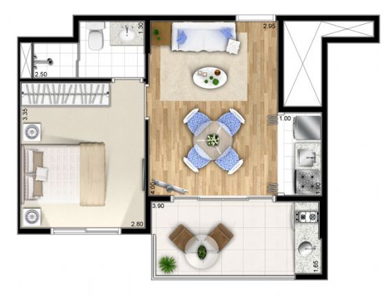 Apartamento à venda com 1 quarto, 44m² - Foto 9