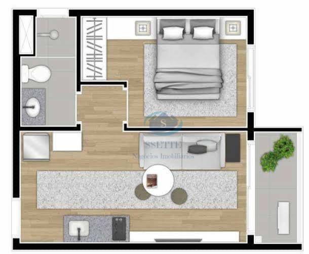 Apartamento à venda com 1 quarto, 33m² - Foto 6