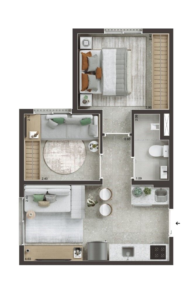 Apartamento à venda com 2 quartos, 31m² - Foto 4