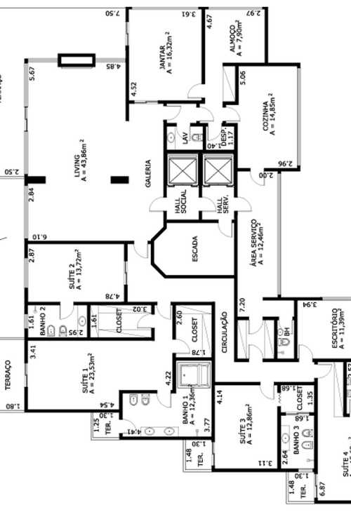 Apartamento à venda com 4 quartos, 347m² - Foto 2