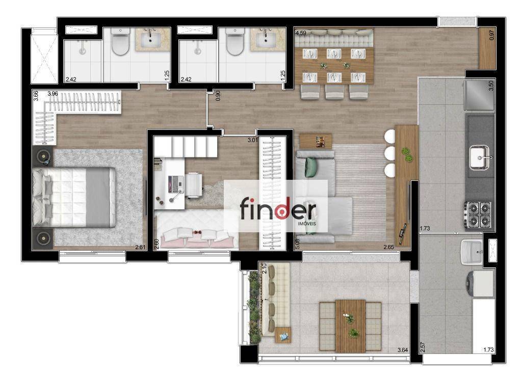 Apartamento à venda com 3 quartos, 123m² - Foto 76