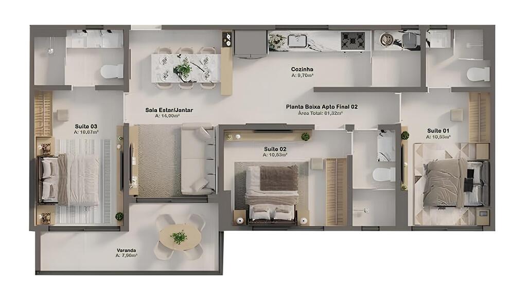 Apartamento à venda com 3 quartos, 81m² - Foto 28