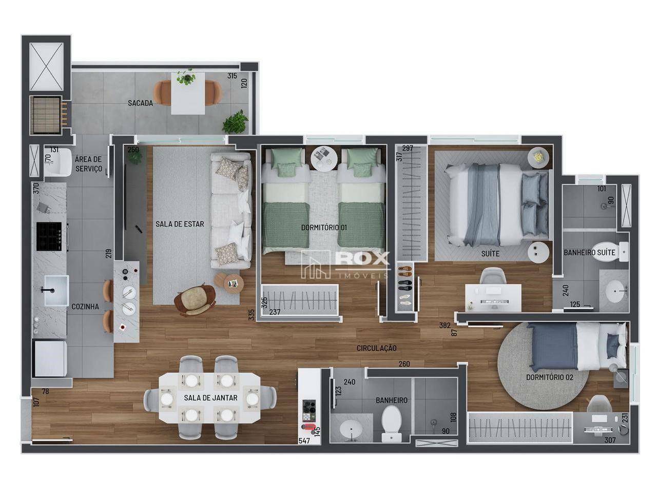 Apartamento à venda com 3 quartos, 73m² - Foto 3