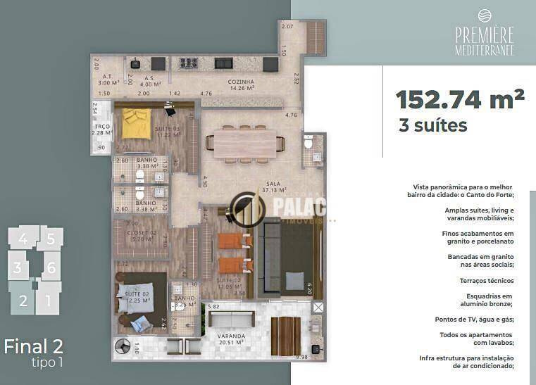 Apartamento à venda com 3 quartos, 152m² - Foto 19