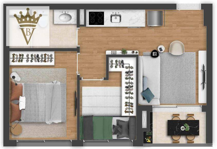 Apartamento à venda com 2 quartos, 38m² - Foto 1