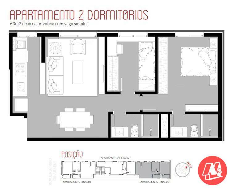 Apartamento à venda com 2 quartos, 63m² - Foto 11