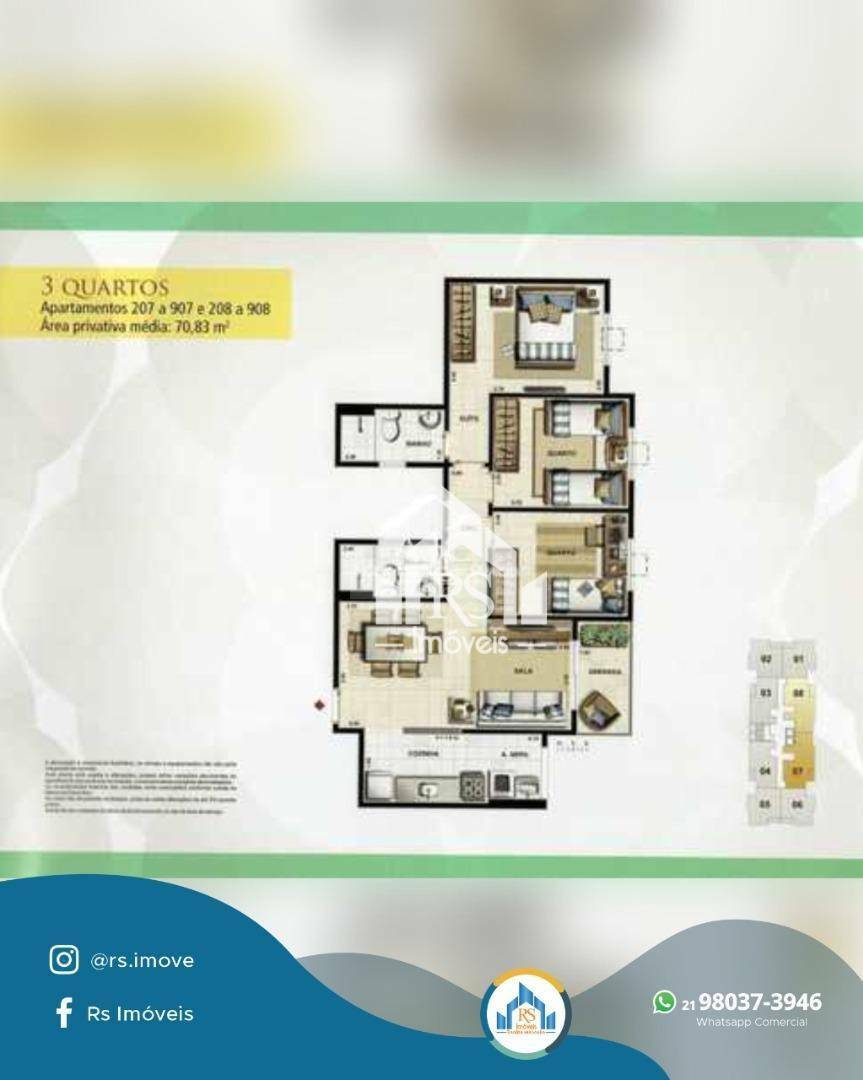Apartamento à venda com 3 quartos, 70m² - Foto 30