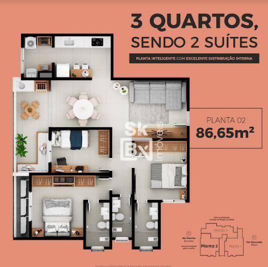 Apartamento à venda com 3 quartos, 86m² - Foto 12