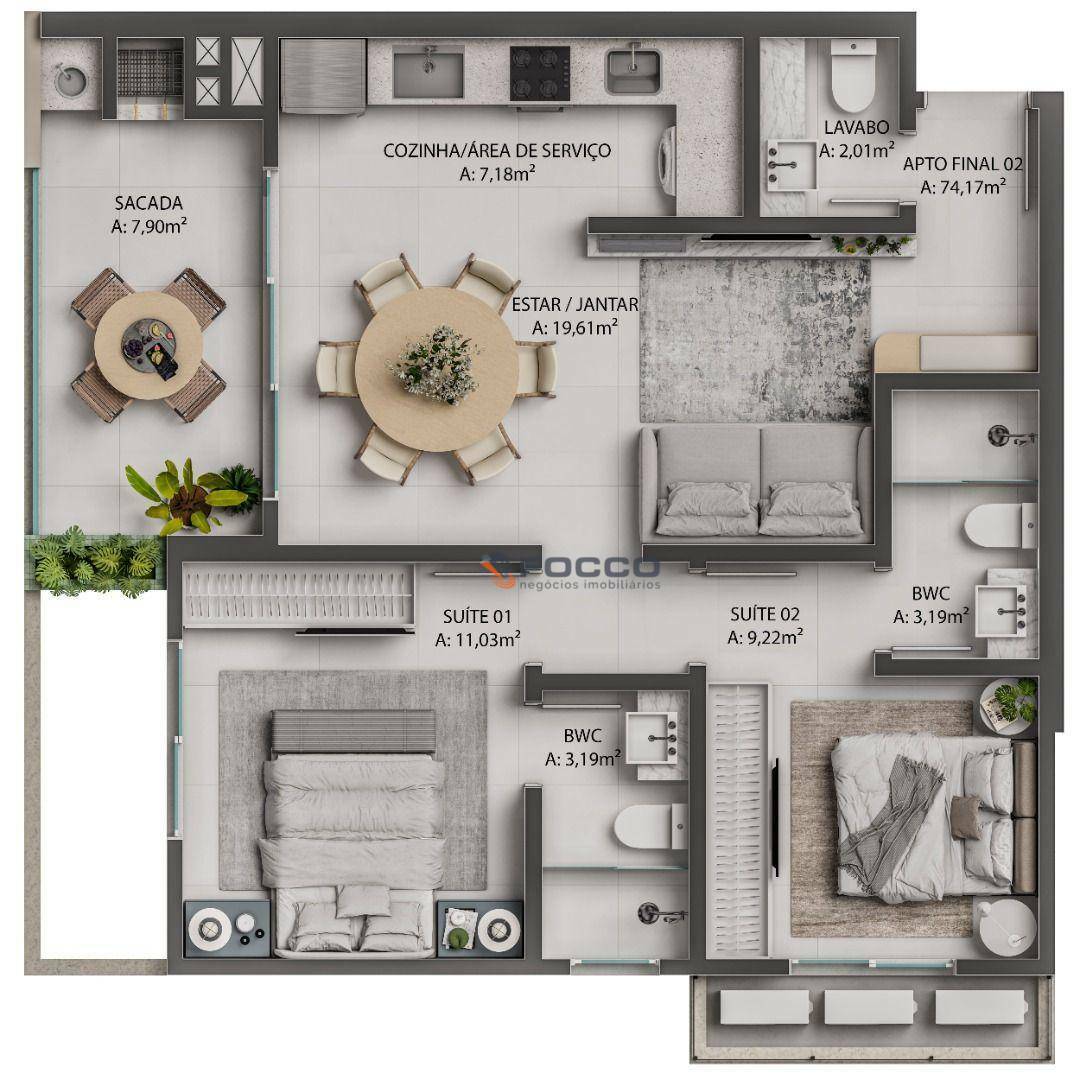 Apartamento à venda com 2 quartos, 100m² - Foto 15