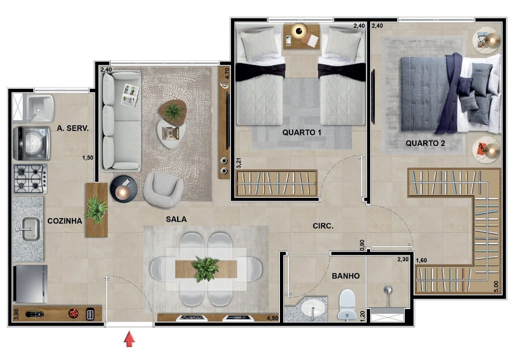 Apartamento à venda com 2 quartos, 4663m² - Foto 24