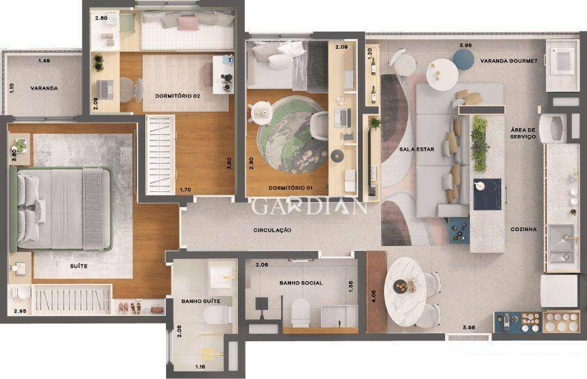 Apartamento à venda com 3 quartos, 64m² - Foto 18