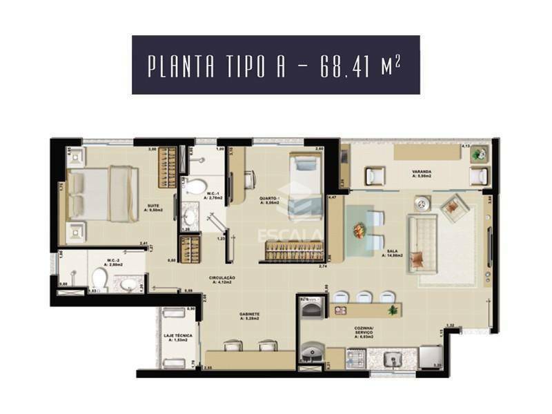 Apartamento à venda com 2 quartos, 54m² - Foto 99