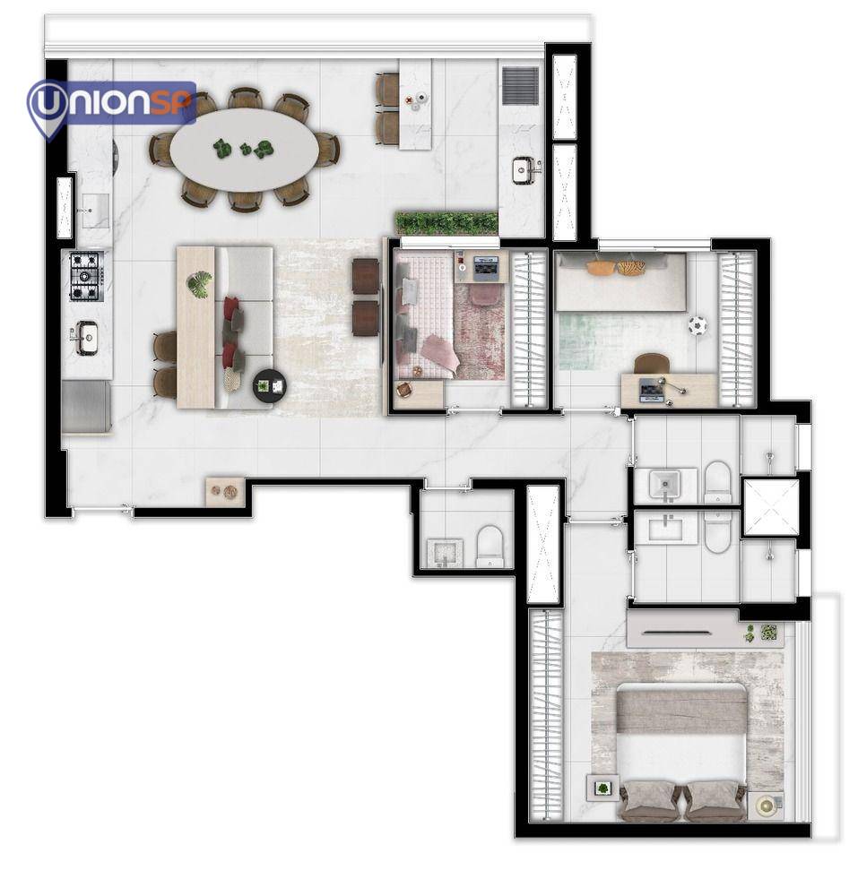 Apartamento à venda com 3 quartos, 81m² - Foto 2