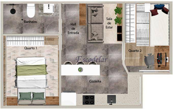 Apartamento à venda com 2 quartos, 37m² - Foto 3