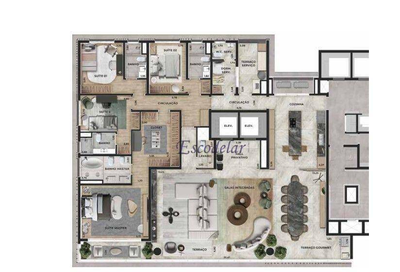 Apartamento à venda com 4 quartos, 300m² - Foto 7