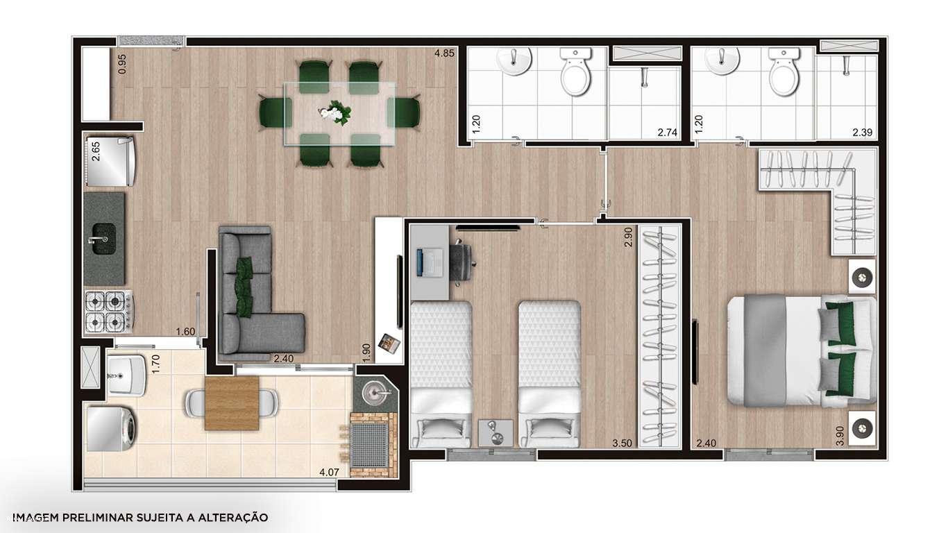 Apartamento à venda com 2 quartos, 60m² - Foto 18