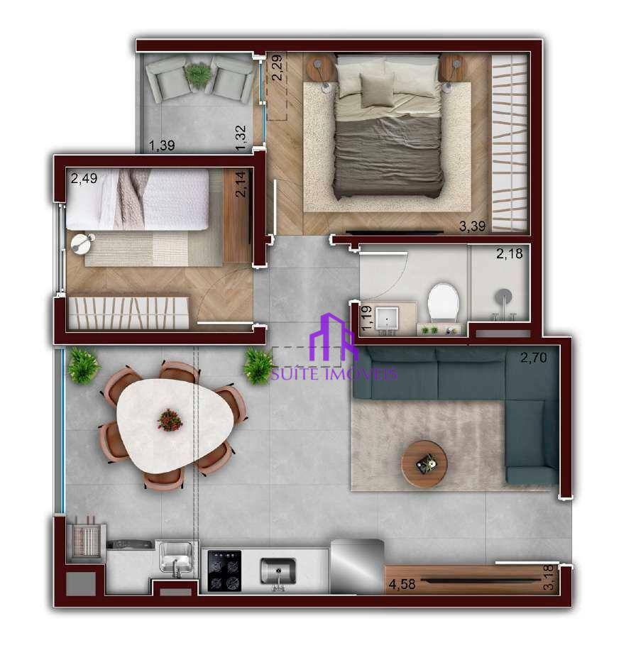 Apartamento à venda com 2 quartos, 49m² - Foto 4