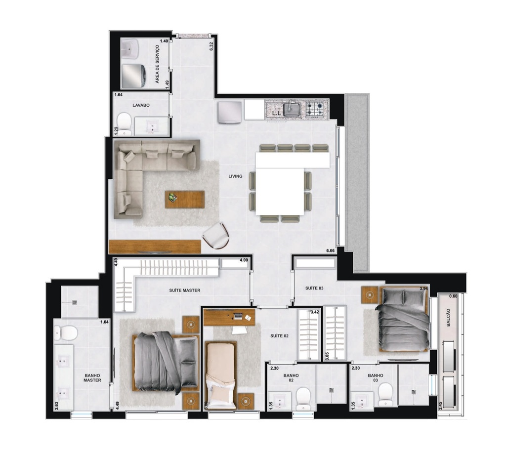 Apartamento, 3 quartos, 93 m² - Foto 47