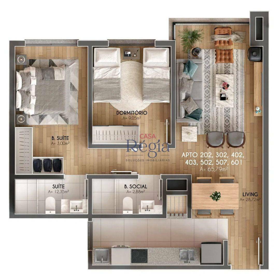 Apartamento à venda com 2 quartos, 65m² - Foto 5