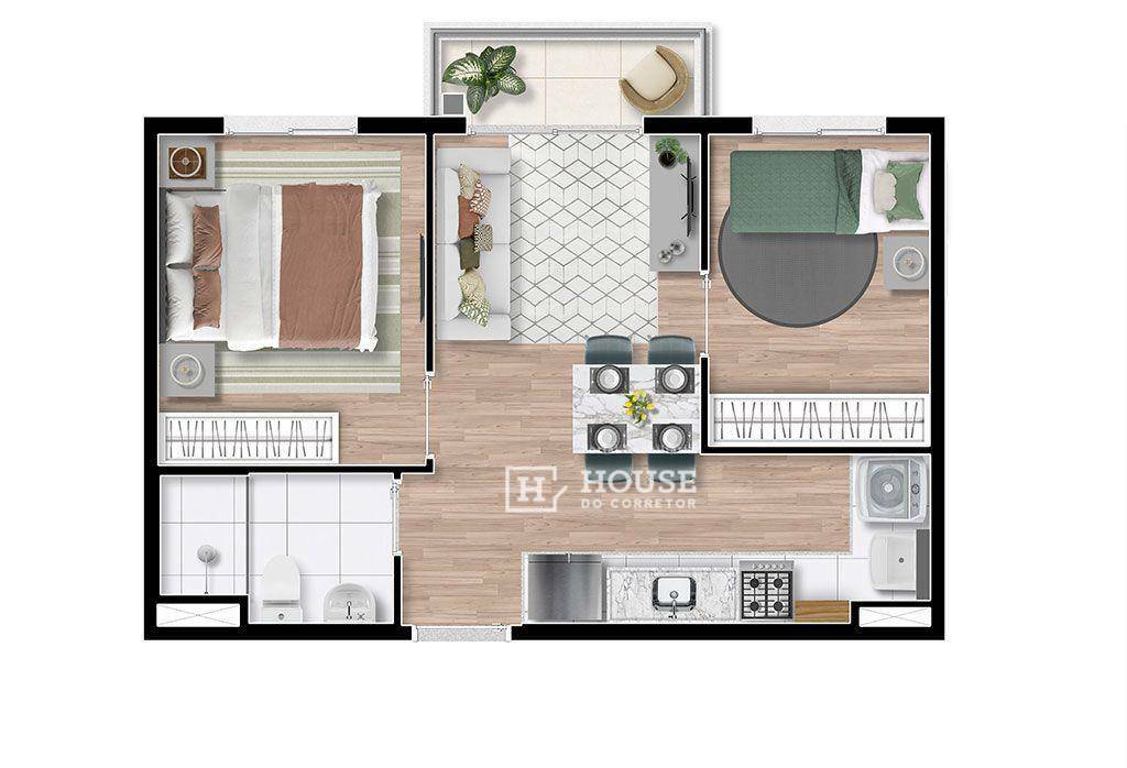 Apartamento à venda com 2 quartos, 34m² - Foto 7