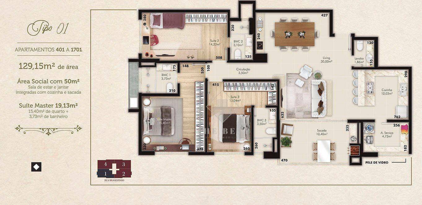 Apartamento à venda com 3 quartos, 129m² - Foto 15