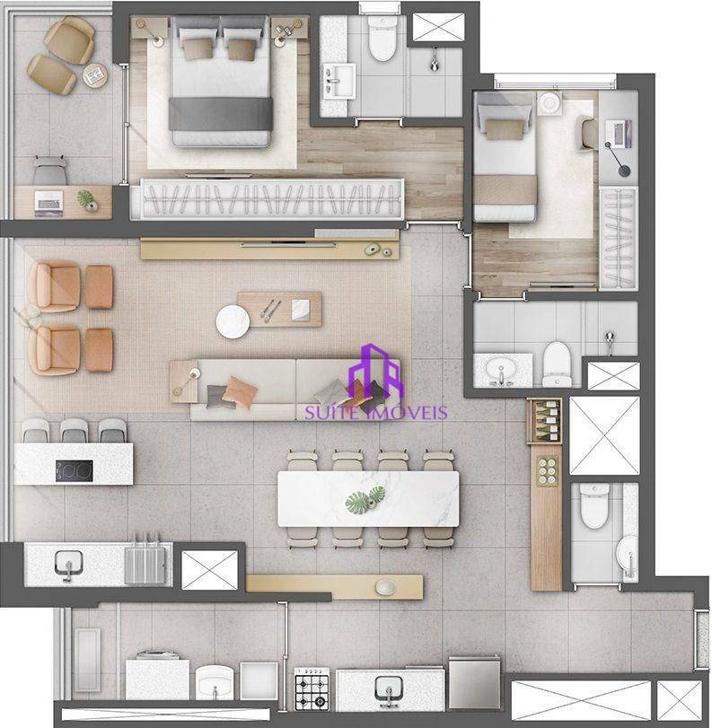 Apartamento à venda com 2 quartos, 61m² - Foto 5