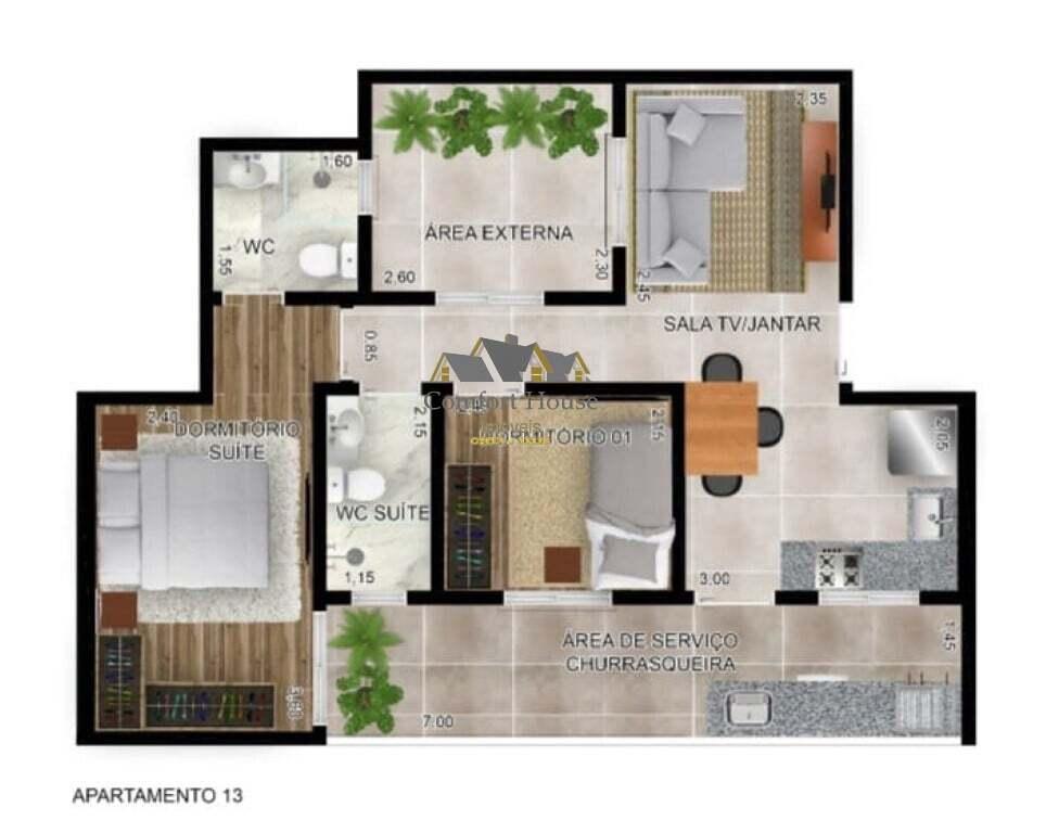 Apartamento à venda com 2 quartos, 61m² - Foto 4