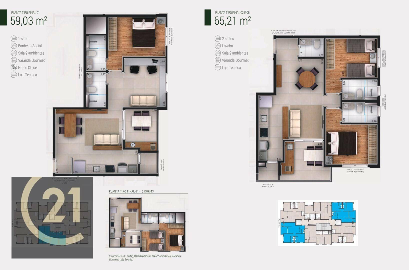 Apartamento à venda com 2 quartos, 59m² - Foto 9