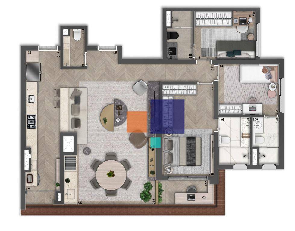 Apartamento à venda com 3 quartos, 113m² - Foto 2