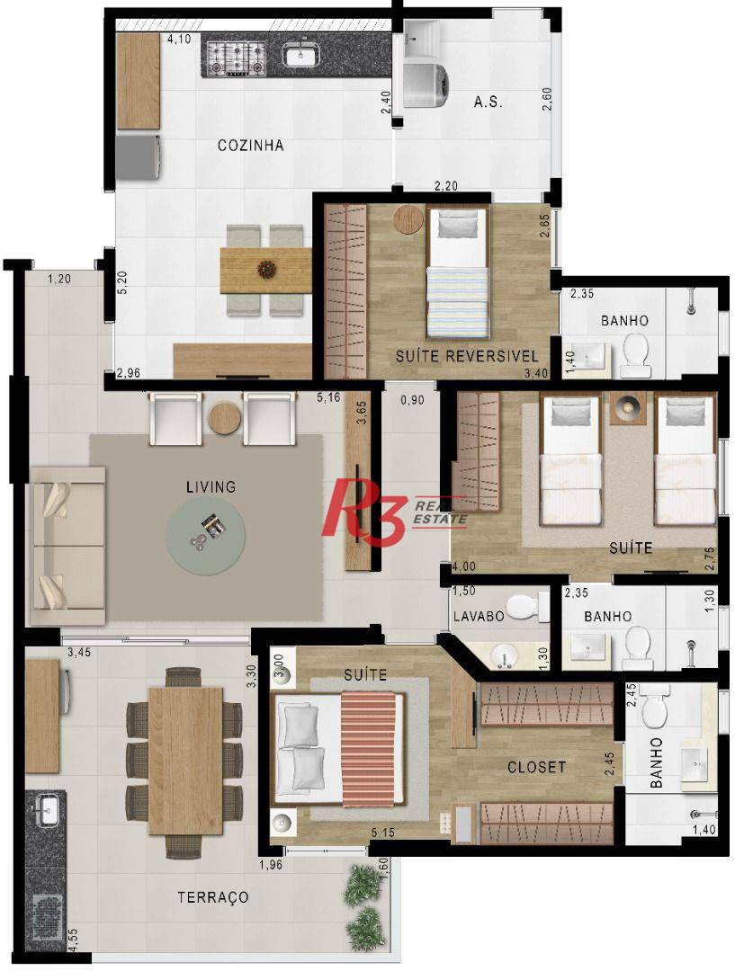 Apartamento à venda com 3 quartos, 128m² - Foto 1