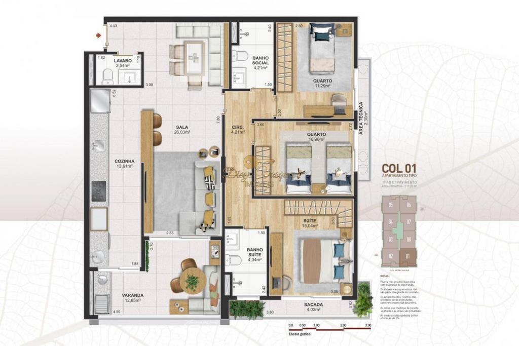 Apartamento à venda com 3 quartos, 111m² - Foto 7