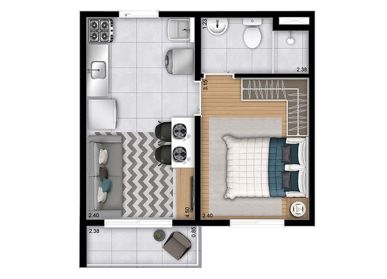 Apartamento à venda com 1 quarto, 26m² - Foto 5