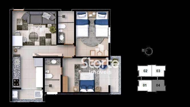 Apartamento à venda com 2 quartos, 56m² - Foto 9