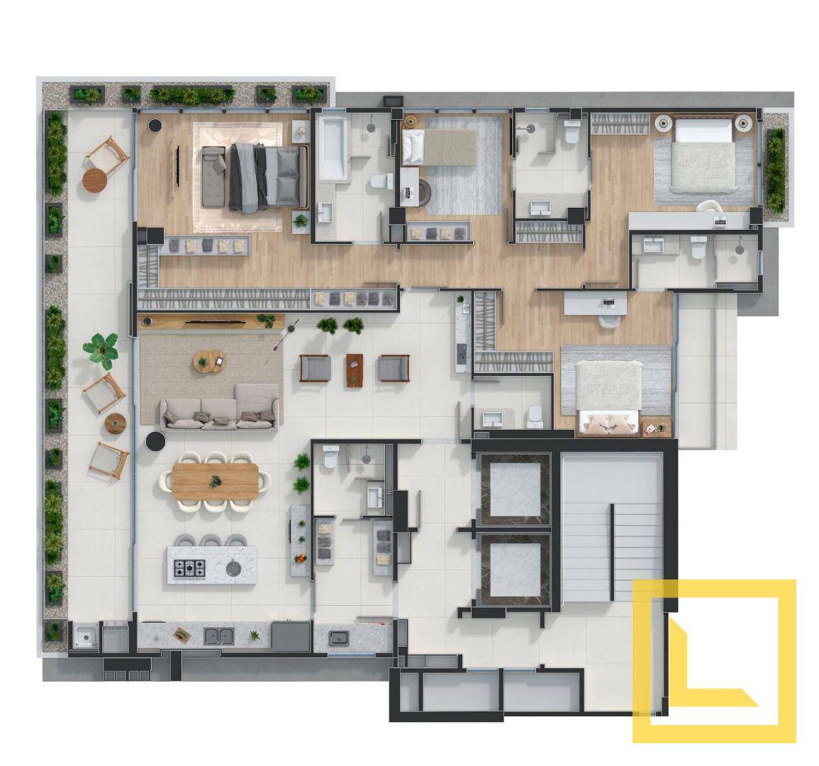 Apartamento, 4 quartos, 199 m² - Foto 1