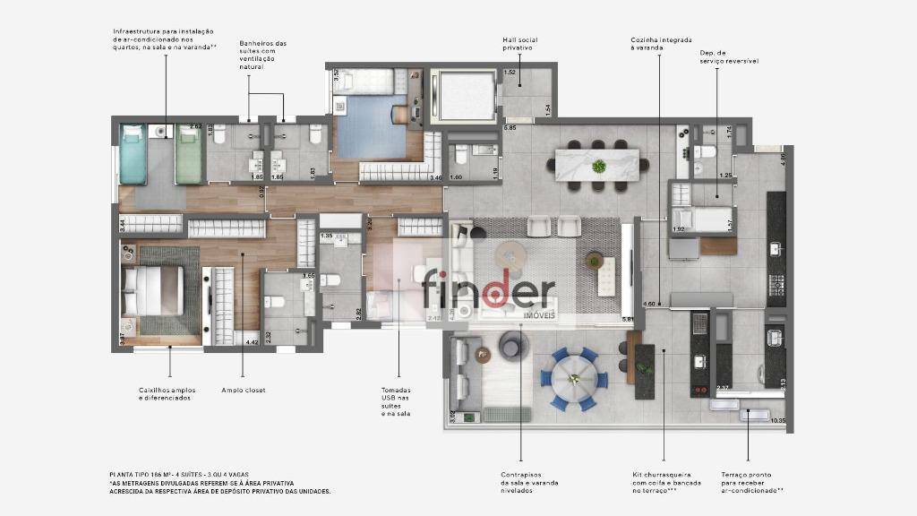 Apartamento à venda com 4 quartos, 184m² - Foto 9