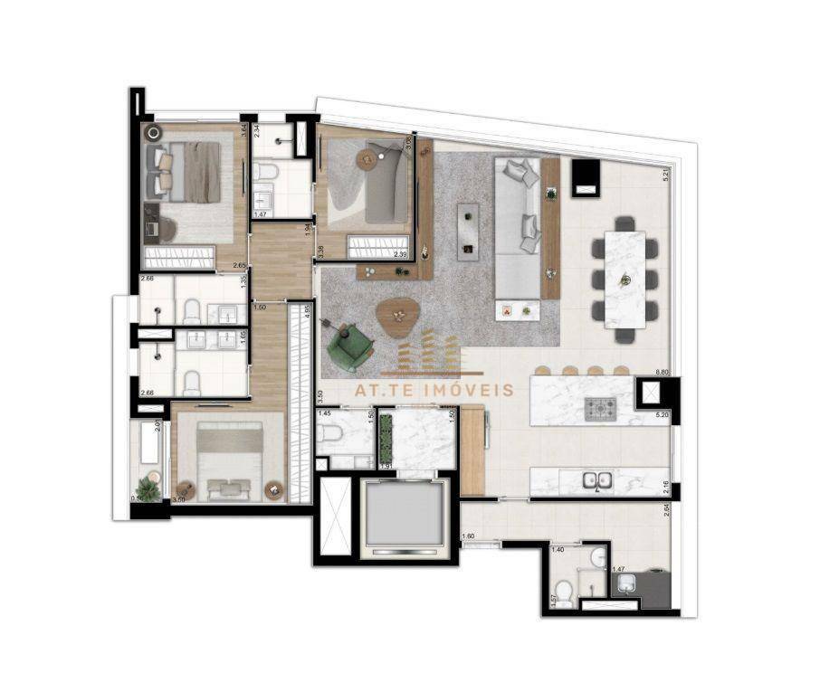 Apartamento à venda com 3 quartos, 142m² - Foto 12