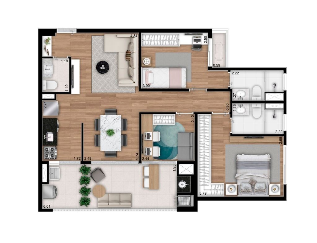 Apartamento à venda com 2 quartos, 60m² - Foto 5