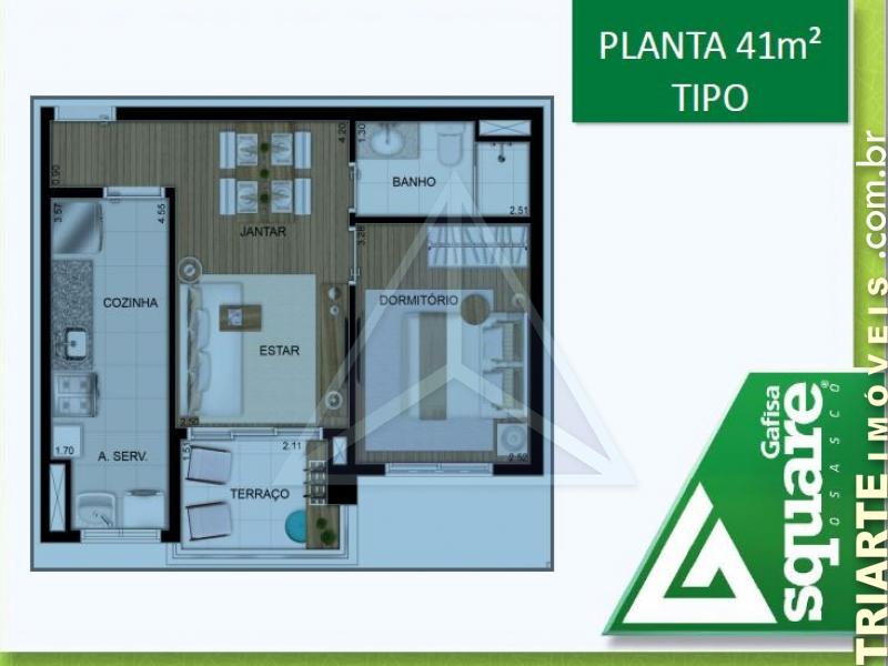 Apartamento à venda com 1 quarto, 41m² - Foto 3