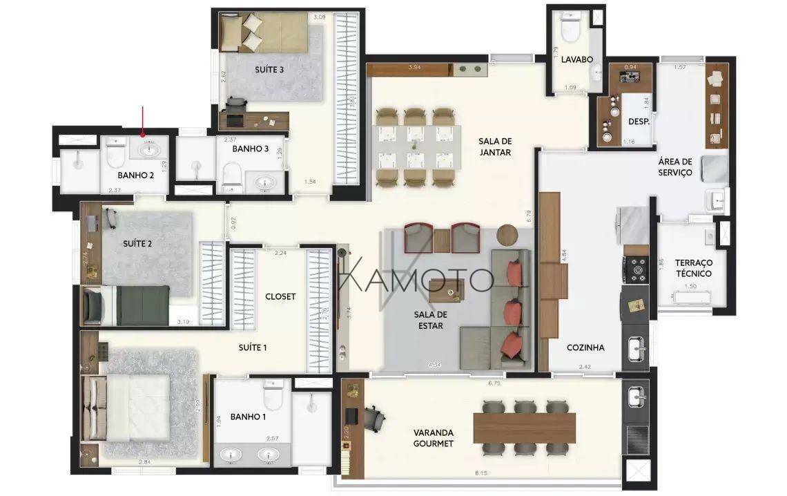 Apartamento à venda com 3 quartos, 135m² - Foto 15