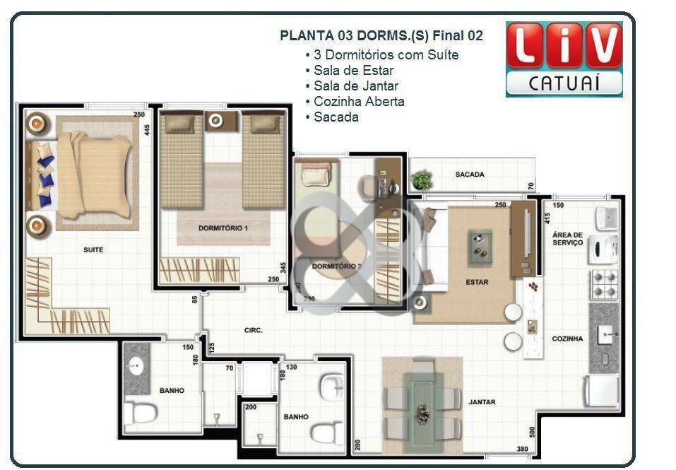 Apartamento à venda com 3 quartos, 70m² - Foto 2