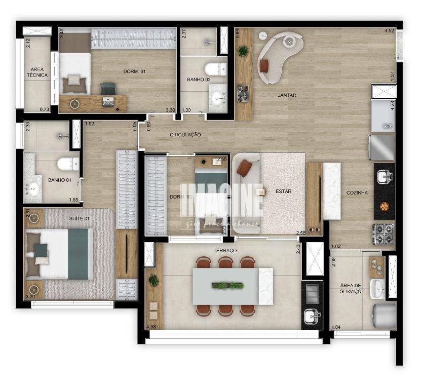 Apartamento à venda com 3 quartos, 91m² - Foto 3