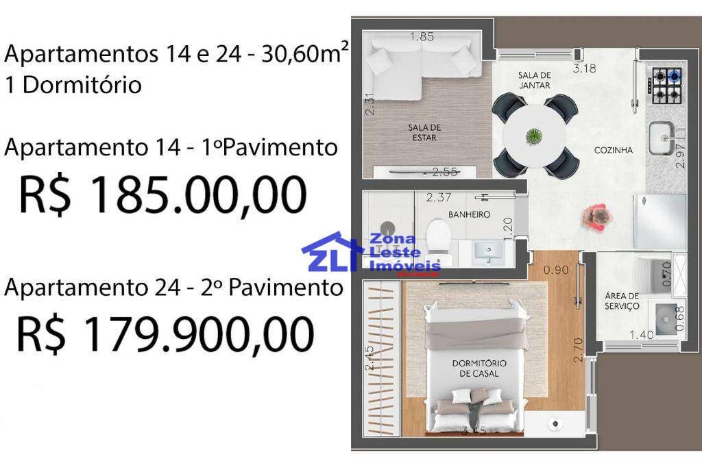 Apartamento à venda com 1 quarto, 30m² - Foto 2