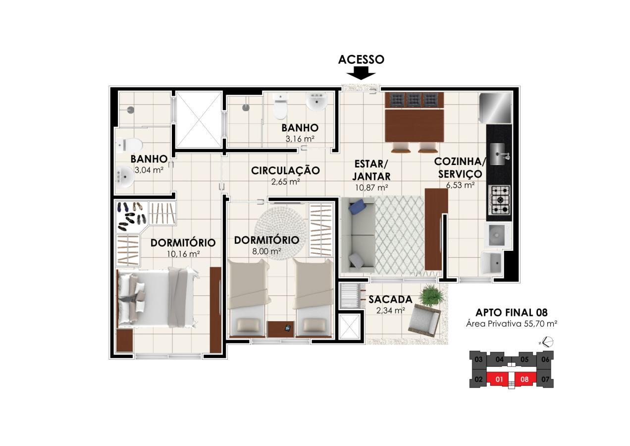 Apartamento à venda com 2 quartos, 54m² - Foto 23