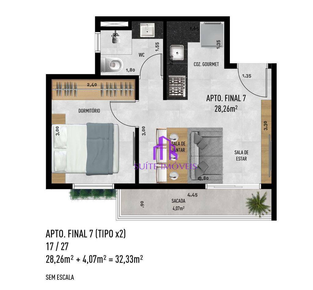 Apartamento à venda com 2 quartos, 37m² - Foto 30